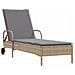 Lettini Prendisole 2 pz con Cuscini Beige in Polyrattan - Foto miniatura 3