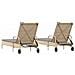 Lettini Prendisole 2 pz con Cuscini Beige in Polyrattan - Foto miniatura 6