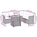 Set Divani da Giardino 7 pz con Cuscini Grigio in Polyrattan - Foto miniatura 3