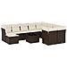 Set Divani da Giardino 11 pz con Cuscini Polyrattan Marrone - Foto miniatura 1