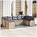 Set Divano da Giardino 9 pcs Beige, grigio chiaro Poly Rattan - Foto miniatura 2