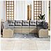 Set Divano da Giardino 9 pcs Beige, grigio chiaro Poly Rattan - Foto miniatura 3