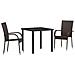 Set da Pranzo per Giardino 3 pcs Marrone Poly Rattan - Foto miniatura 1