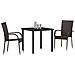 Set da Pranzo per Giardino 3 pcs Marrone Poly Rattan - Foto miniatura 3