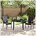 Set da Pranzo per Giardino 3 pcs Marrone Poly Rattan - Foto miniatura 4