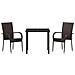 Set da Pranzo per Giardino 3 pcs Marrone Poly Rattan - Foto miniatura 7