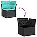 Set Divano da Giardino 5 pz con Cuscini Nero Polyrattan Acacia - Foto miniatura 9