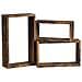 SET DI 3 MENSOLE da parete in stile rustico marrone per soggiorno - Foto miniatura 5