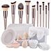 Set Di 10 Pennelli Trucco & Spugnette Beauty Blender - Kit Completo Di Strumenti Cosmetici - Foto miniatura 1