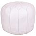 Pouf In Pelle Bianca 48x48x38h - Foto miniatura 1