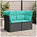 Divano da Giardino con Cuscini a 2 Posti Nero in Polyrattan - Foto miniatura 2