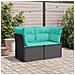 Divano da Giardino con Cuscini a 2 Posti Nero in Polyrattan - Foto miniatura 3