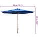 Ombrellone da Esterni con Palo in Legno 350 cm Blu - Foto miniatura 6