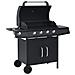 Barbecue E Griglia A Gas 4+1 Fornelli Nero - Foto miniatura 1