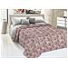 Copriletto Piquet Primavera Estate 100% Cotone Disegno Tropical Felce Matrimoniale Rosa - Foto miniatura 1