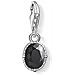 Pendente Da Donna Argento Sterling 925 Con Zirconia Cubica Nera Ovale - Foto miniatura 1