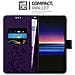 Custodia Compatibile Con Sony Xperia 1 / Xperia Xz4 In Lilla Scuro Fiore - Coperchio Protettivo In Design Floreale Con Chiusura Magnetica, Funzione Stand E Slot Per Carte - Foto miniatura 3