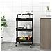 Carrello Da Cucina 3 Ripiani Nero 42x25x83,5 Cm Ferro E Abs - Foto miniatura 1