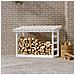 Portalegna Bianco 108x64,5x78 Cm In Legno Massello Di Pino - Foto miniatura 1
