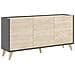 Credenza Avez, Buffet Da Soggiorno, Madia Moderna Da Salotto A 3 Ante, 155x43h75 Cm, Rovere E Antracite - Foto miniatura 2
