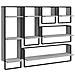 Set Mensole Parete Con Aste 6pz Grigio Sonoma Legno Multistrato - Foto miniatura 2