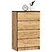 Cassettiera K60, 4 cassetti, 60x40x99 cm, Colore Quercia Craft - Foto miniatura 1