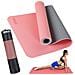 Tappetino Yoga Aerobica Pilates Tappeto Allenamento Fitness Palestra Rosa Grigio - Foto miniatura 1
