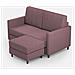 Divano Karay 2 Posti (due Sedute Da 60cm) + Pouf Misure Esterne L. 138 P. 155 Colore Prugna - Foto miniatura 1