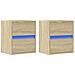 Mobili TV a Parete con Luci LED 2pz Rovere Sonoma 41x31x45 cm - Foto miniatura 5