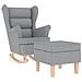 Poltrona A Dondolo Con Poggiapiedi Grigio Chiaro In Tessuto - Foto miniatura 2