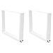 Gambe Per Tavolo Pranzo A V 2 Pz Bianco 70x(42-43,3)cm Acciaio - Foto miniatura 1