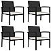 Lusso Casadino -  Sedie Da Pranzo Per Giardino 4 Pz In Polyrattan Nero - Foto miniatura 2