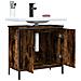 Mobile Lavabo Bagno Rovere Fumo 60x30x60 Cm Legno Multistrato - Foto miniatura 3