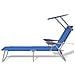 Lettino Prendisole Con Baldacchino In Acciaio Blu - Foto miniatura 1