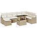 Set di Divani da Giardino da 9 Pezzi con Cuscini Beige in Poli Rattan, Divano da Giardino a 2 Posti con Cuscini Beige in Poli Rattan - Foto miniatura 1