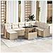Set di Divani da Giardino da 9 Pezzi con Cuscini Beige in Poli Rattan, Divano da Giardino a 2 Posti con Cuscini Beige in Poli Rattan - Foto miniatura 2