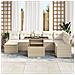 Set di Divani da Giardino da 9 Pezzi con Cuscini Beige in Poli Rattan, Divano da Giardino a 2 Posti con Cuscini Beige in Poli Rattan - Foto miniatura 3