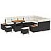 Set Divano Giardino  da 12 Pezzi con Cuscini Rattan Nero Acacia, Set Tavolo Giardino  da 3 Pezzi con Cuscini Rattan Nero Acacia - Foto miniatura 1