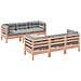 Set Divani Giardino 7 pz Cuscini Legno Massello Abete Douglas - Foto miniatura 1