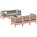 Set Divani Giardino 7 pz Cuscini Legno Massello Abete Douglas - Foto miniatura 2