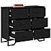 Cassettiera Rovere Nero 91x35.5x74.5 cm Legno ingegnerizzato - Foto miniatura 3