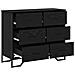 Cassettiera Rovere Nero 91x35.5x74.5 cm Legno ingegnerizzato - Foto miniatura 5