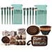Set Di 26 Pennelli Trucco Con Spugne, Piumini E Fascia - Verde Caffè - Foto miniatura 1
