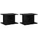 Comodino 2 pcs Rovere Nero 40 x 30 x 25 cm Legno multistrato - Foto miniatura 1