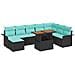 Set Divano da Giardino con archiviazione 9 pcs Nero Poly Rattan - Foto miniatura 1