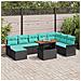 Set Divano da Giardino con archiviazione 9 pcs Nero Poly Rattan - Foto miniatura 2