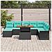 Set Divano da Giardino con archiviazione 9 pcs Nero Poly Rattan - Foto miniatura 3