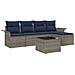 Set Divano da Giardino 6 pcs Grigio polyrattan - Foto miniatura 1