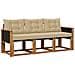 Set di divani da esterno con cuscino 3 pcs Naturale e Beige - Foto miniatura 1