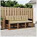 Set di divani da esterno con cuscino 3 pcs Naturale e Beige - Foto miniatura 2
